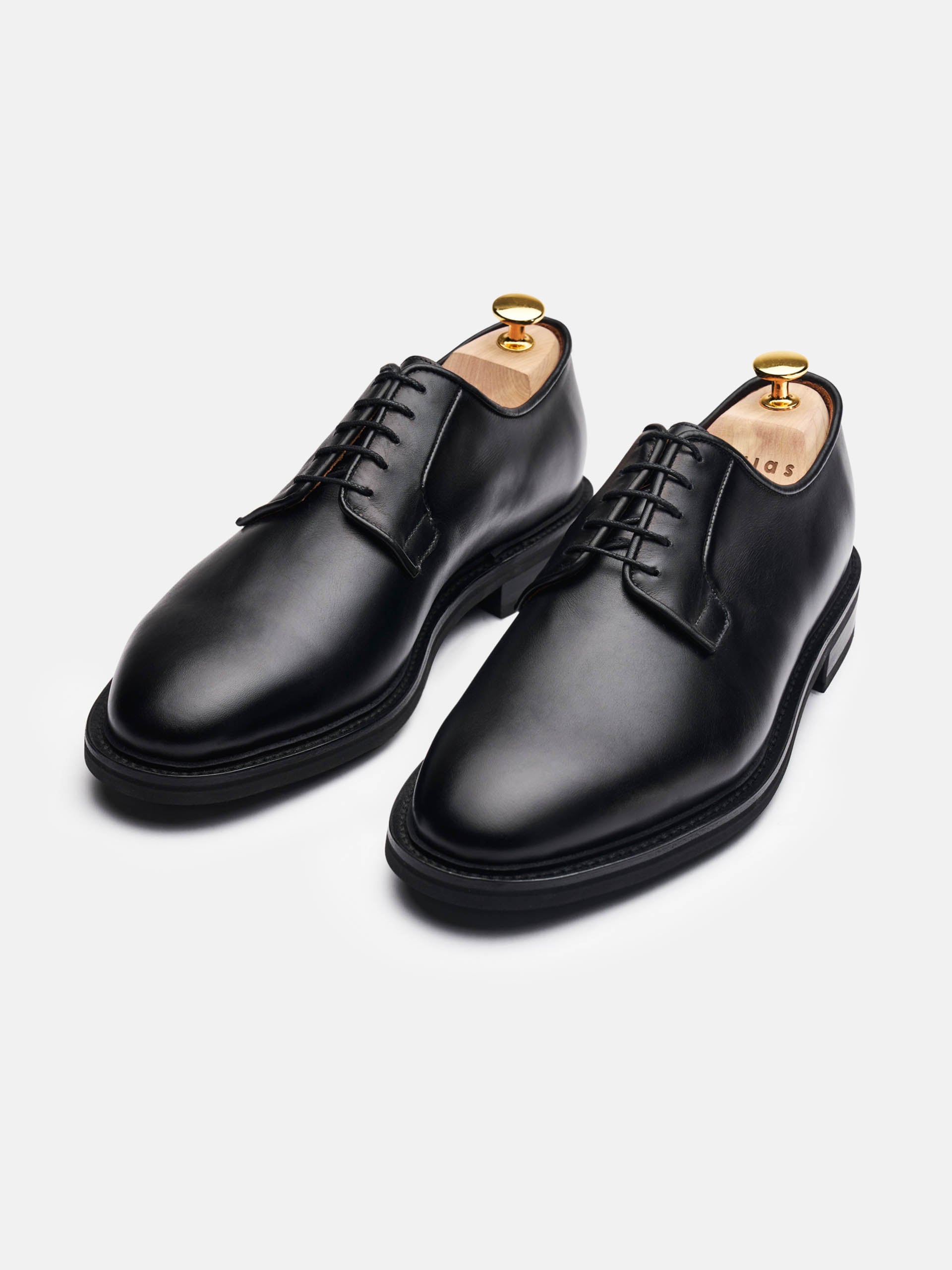 The Plain Toe Blucher Derby - Black Calf