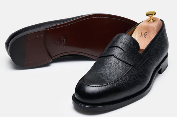 The Penny Loafer - Black Grain