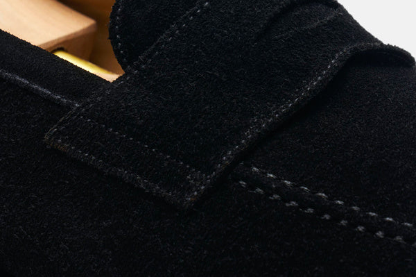The Penny Loafer - Black Suede