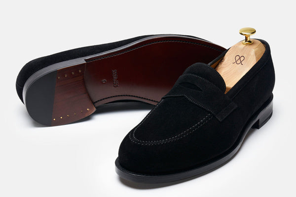 The Penny Loafer - Black Suede