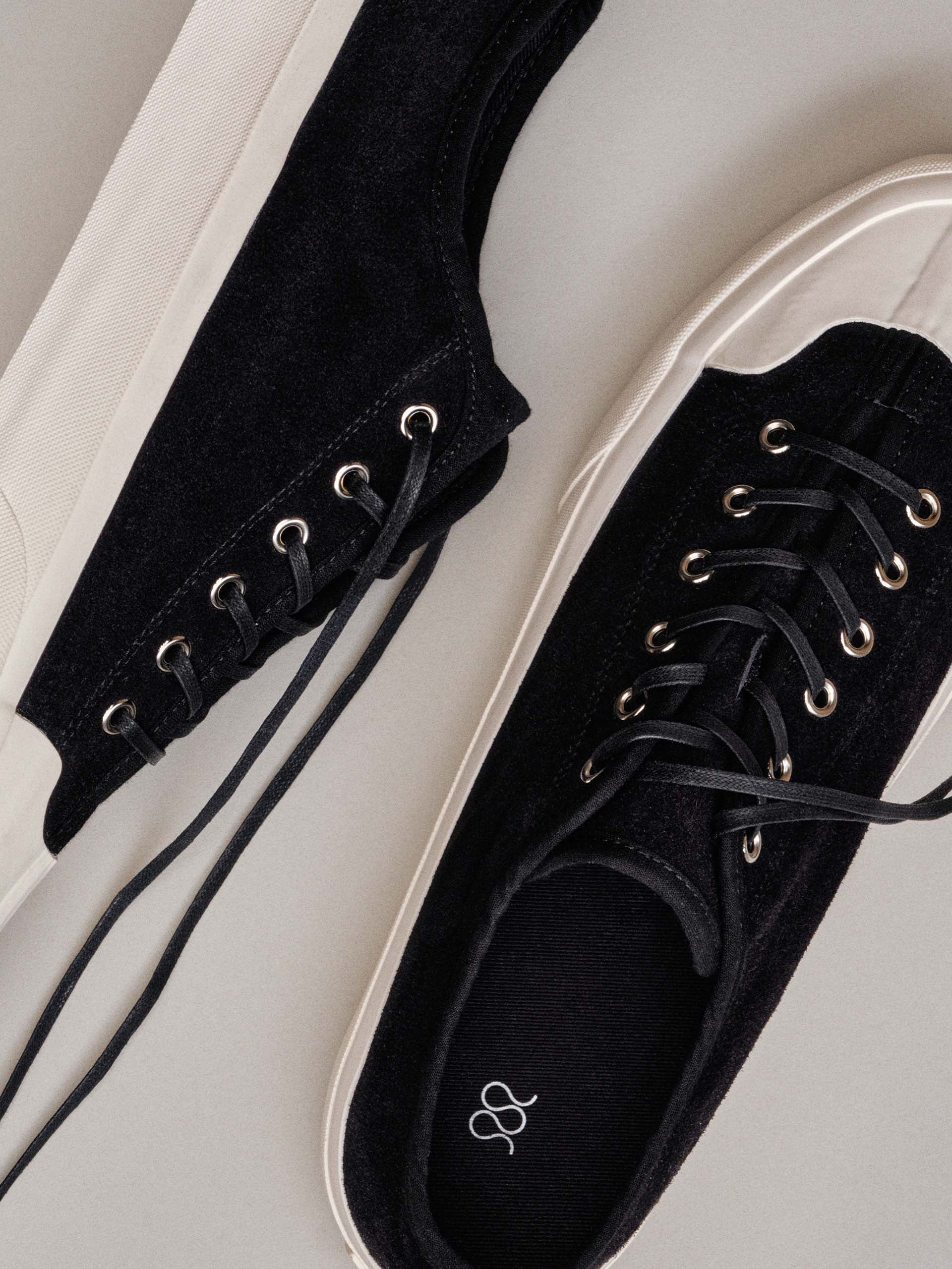 The Plimsoll Sneaker - Black Suede