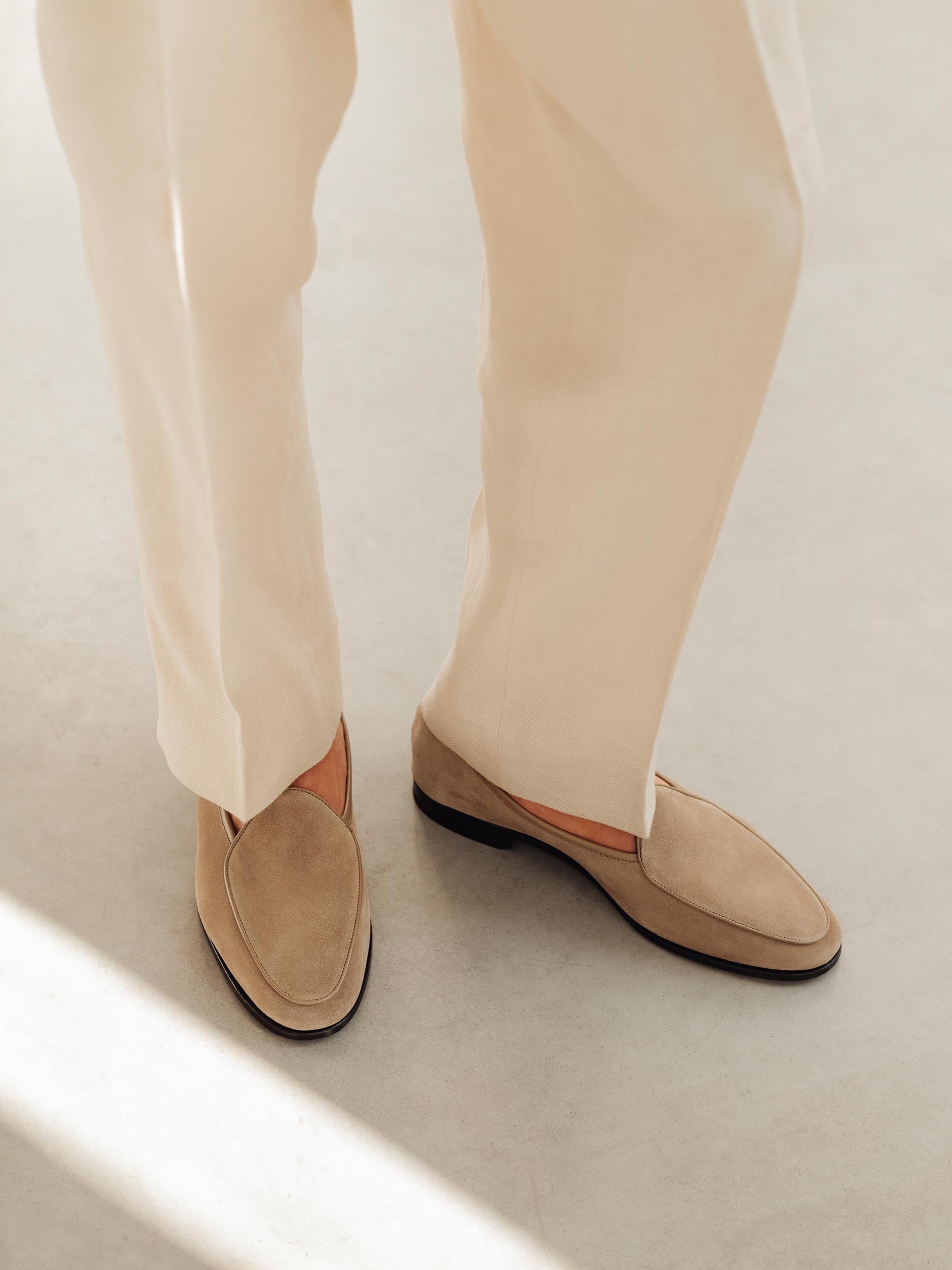 The Belgian Loafer - Beige Suede - Unlined
