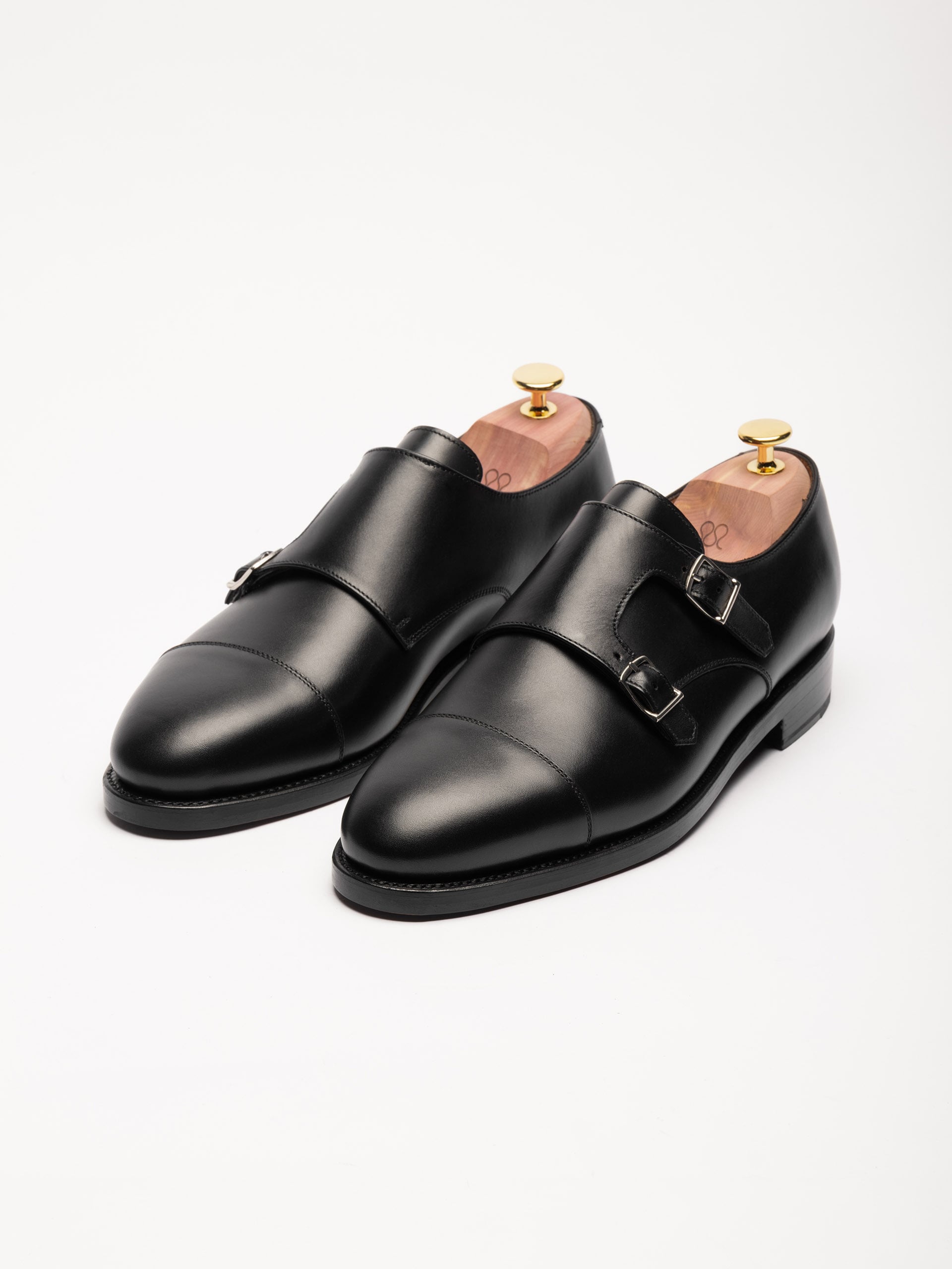 The Double Monkstrap - Black Calf