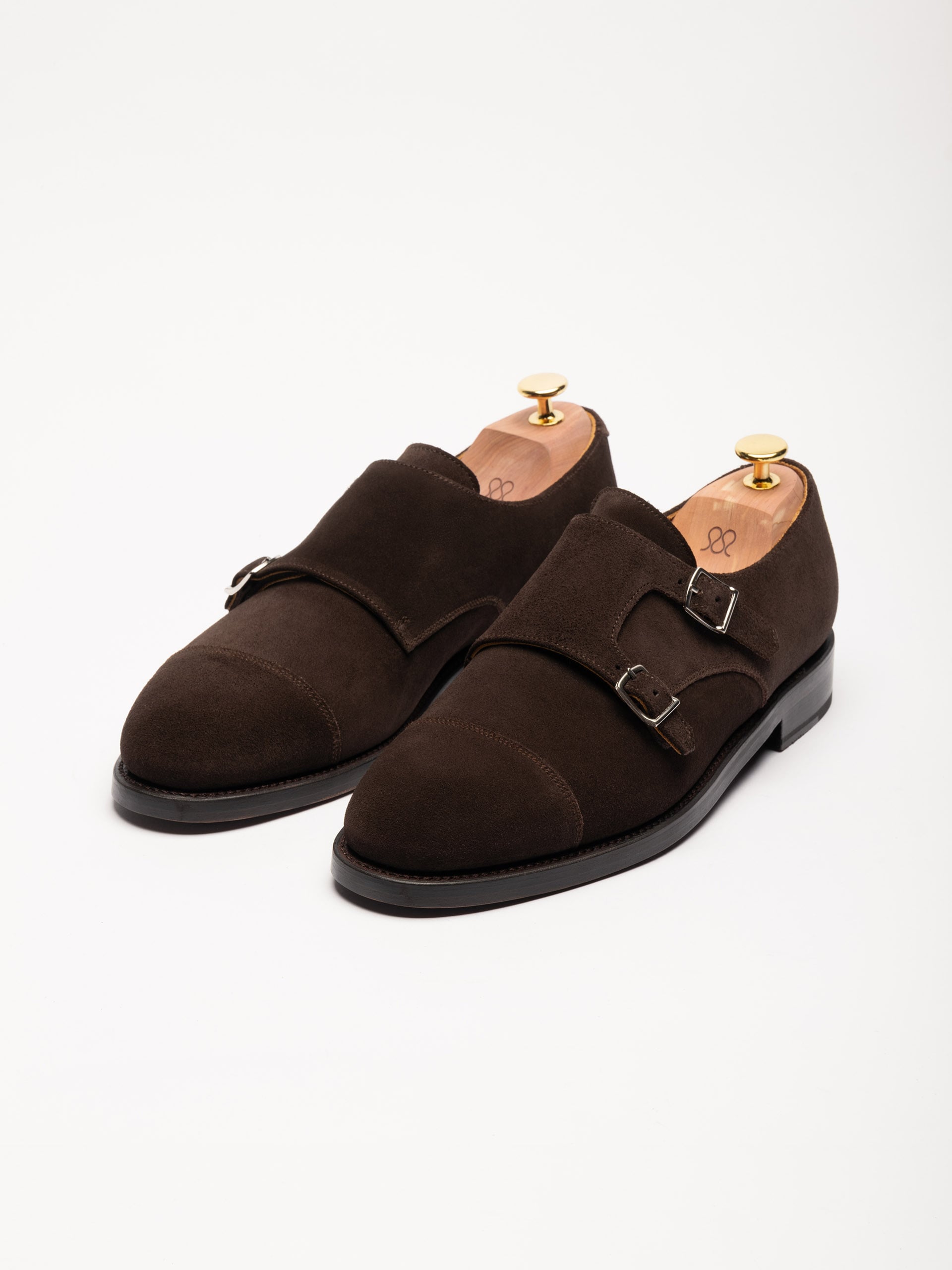 The Double Monkstrap - Brown Suede