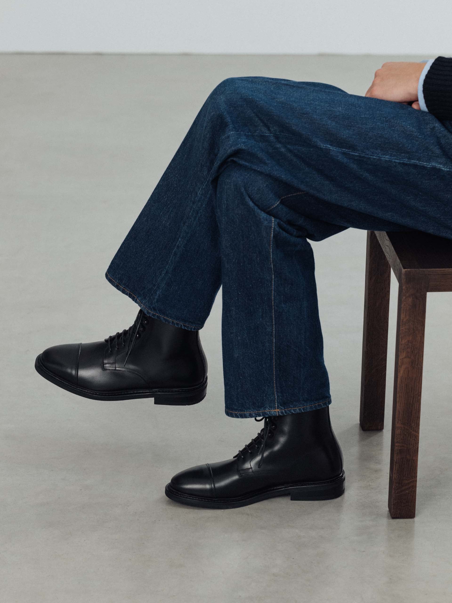 The Jumper Boot - Black Calf