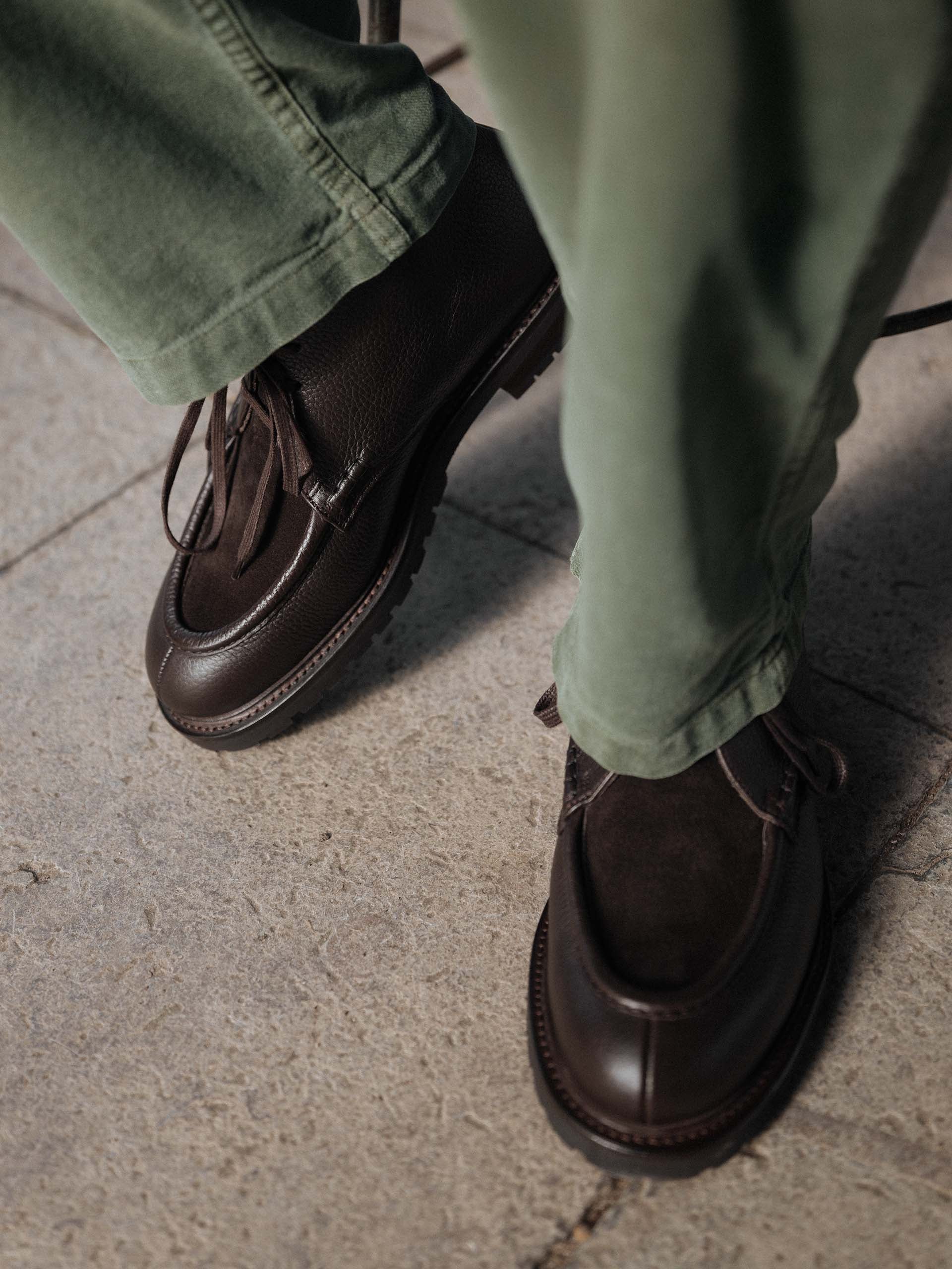 The Moc Toe Chukka - Brown Grain & Brown Suede