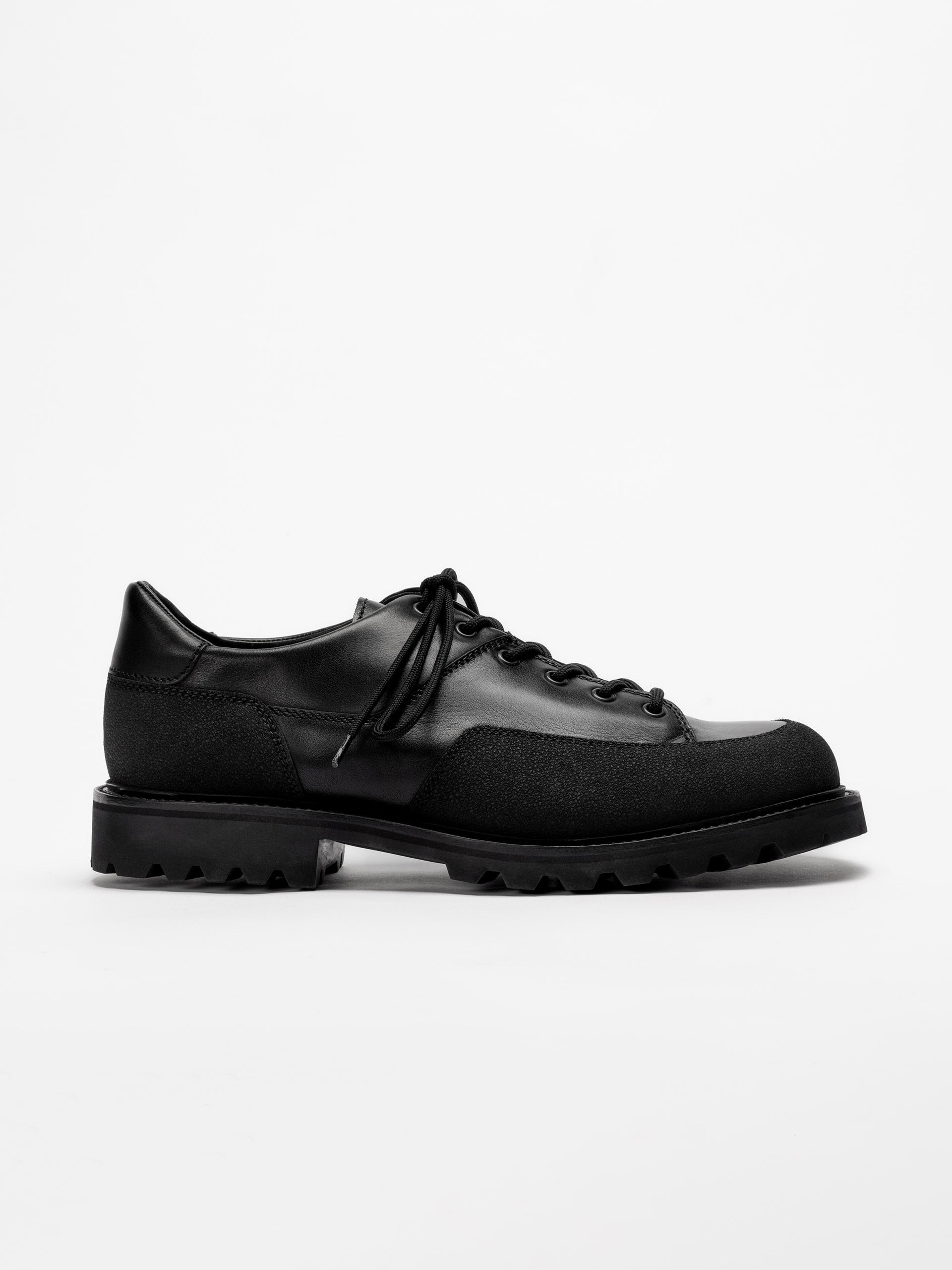 The Hybrid Hiker Sneaker - Black Leather