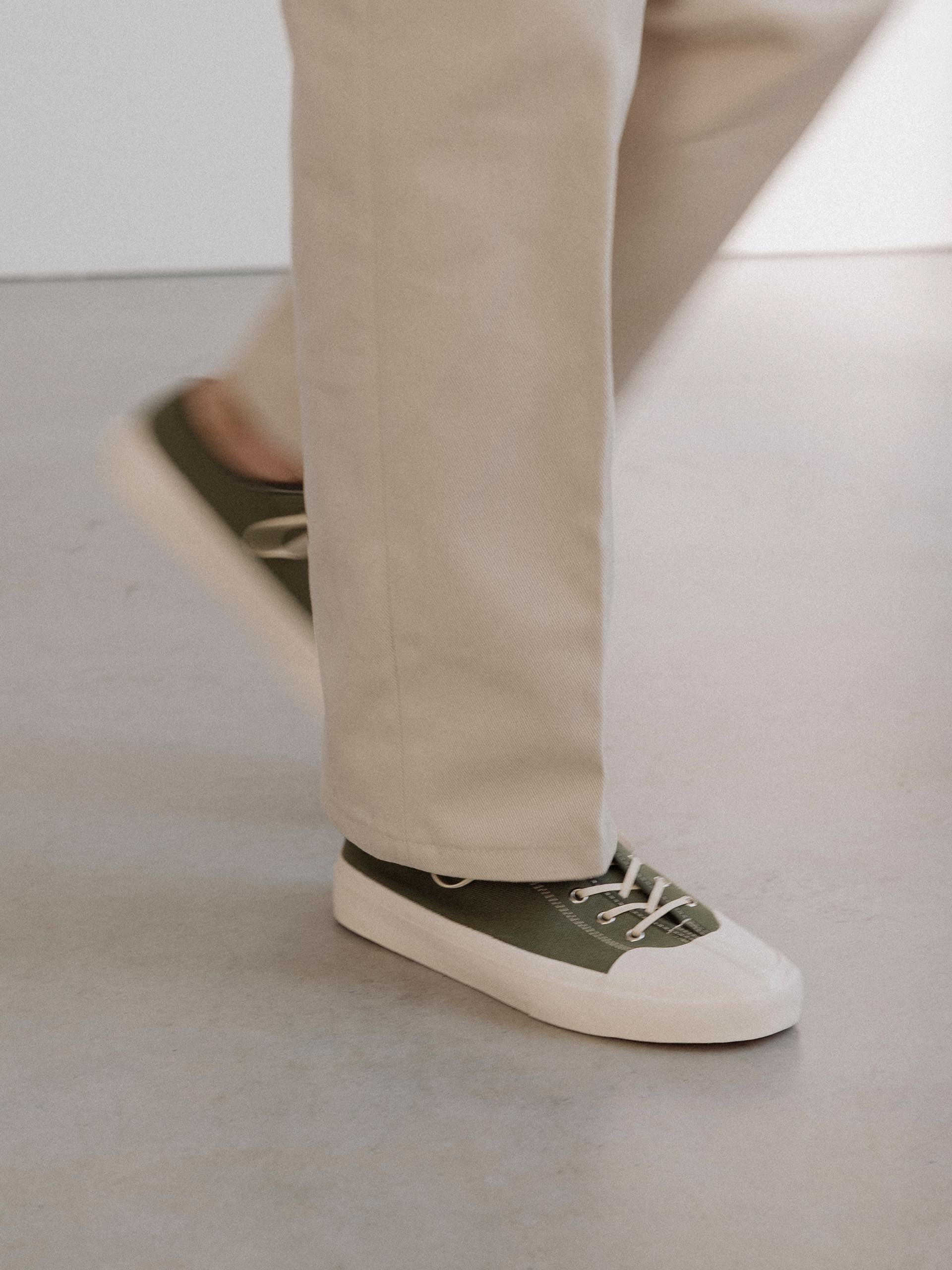 The Plimsoll Sneaker - Olive Drab Canvas