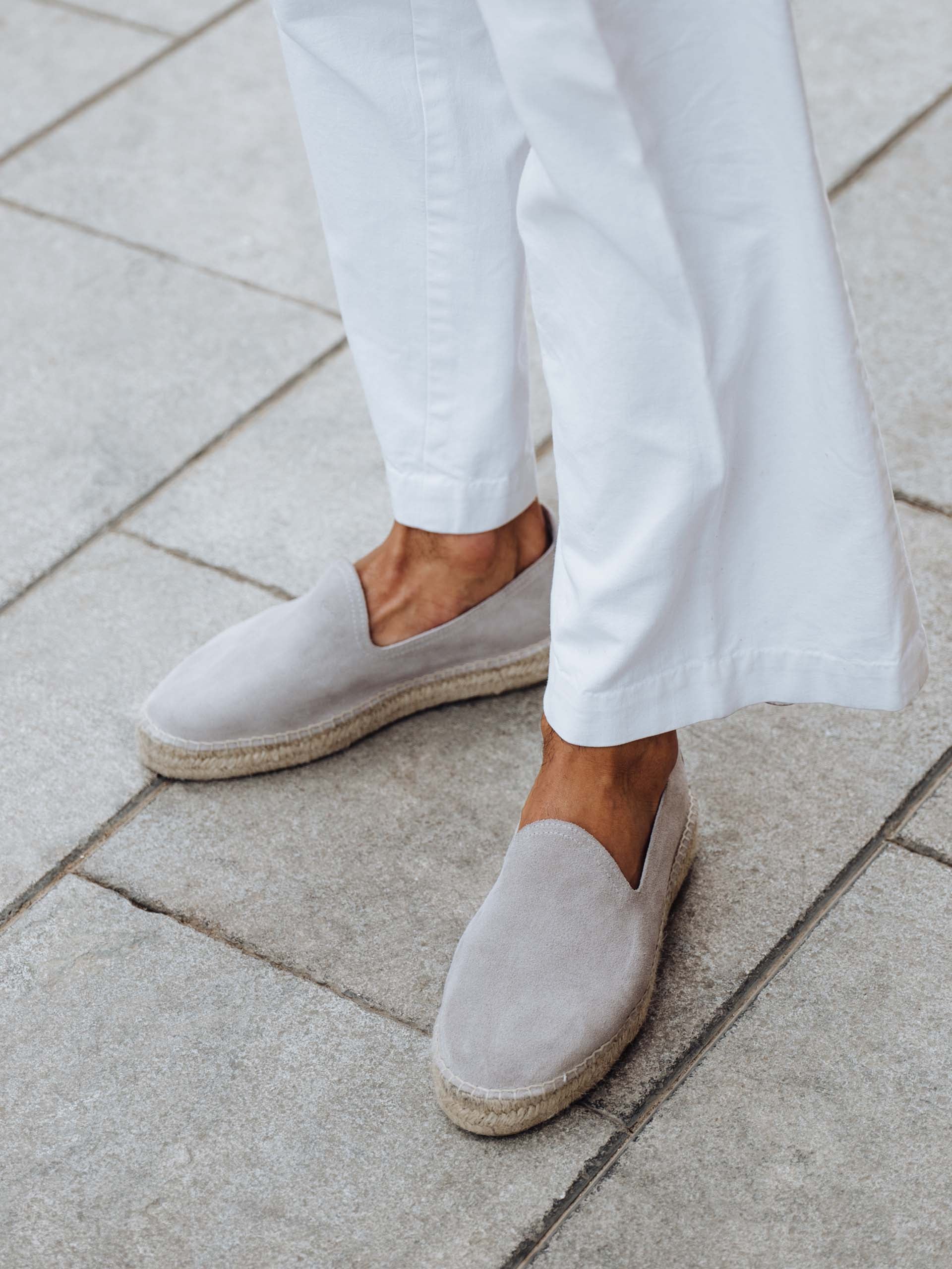 The Espadrille - Light Grey Suede