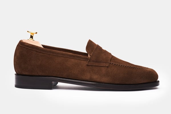 The Penny Loafer - Medium Brown Suede - Unlined