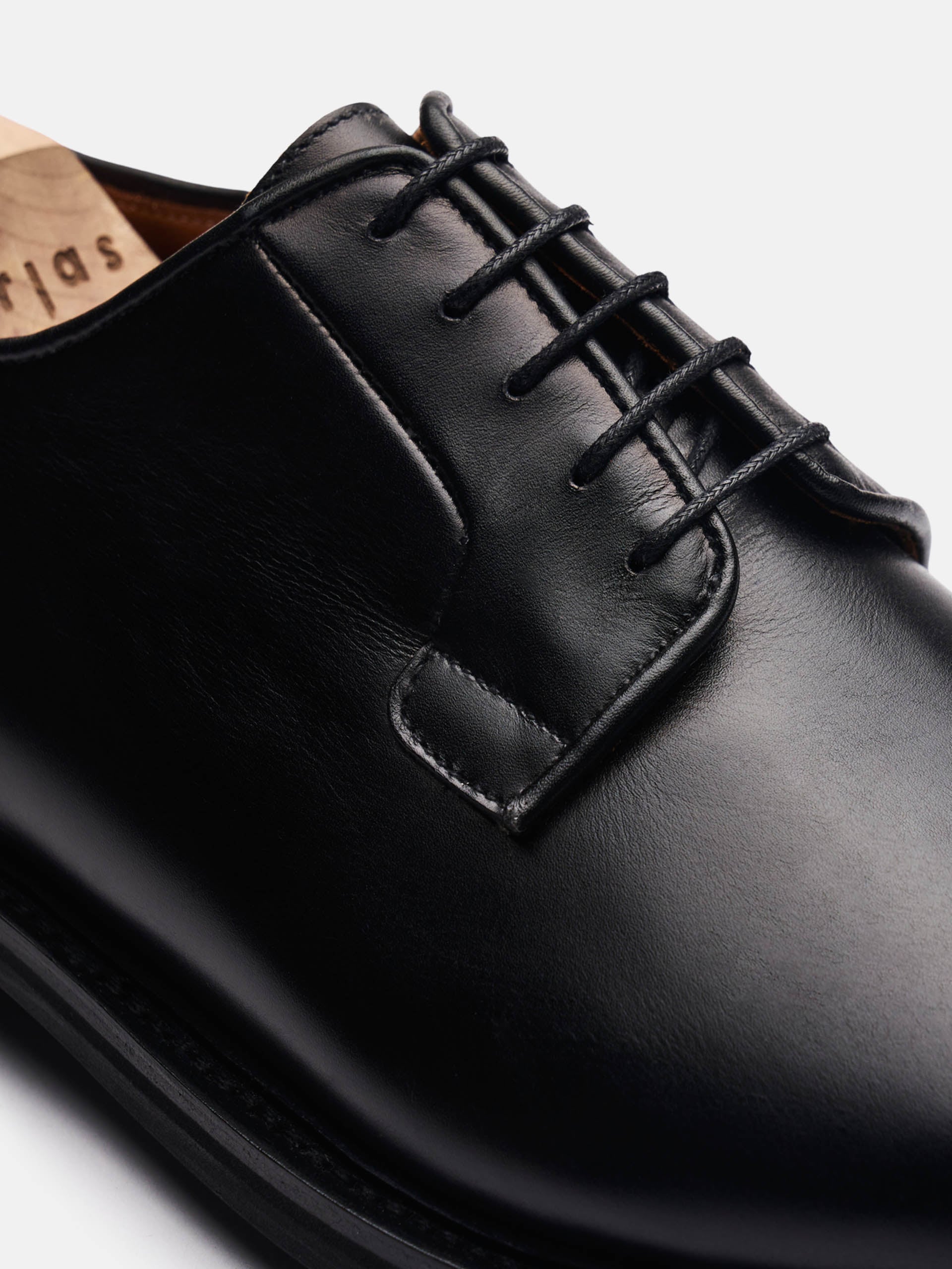 The Plain Toe Blucher Derby - Black Calf