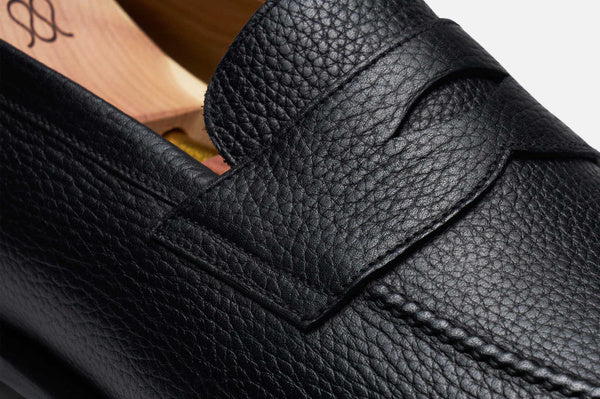 The Penny Loafer - Black Grain