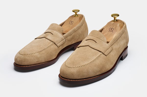 The Penny Loafer - Sand Suede - Unlined