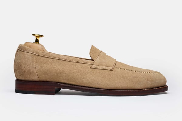 The Penny Loafer - Sand Suede - Unlined