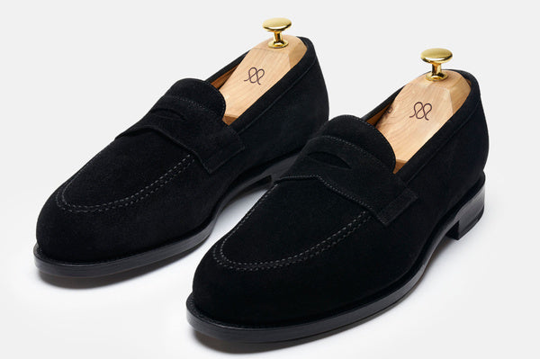 The Penny Loafer - Black Suede