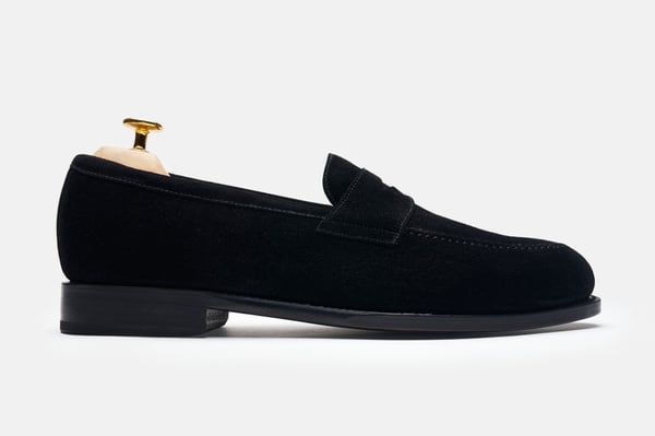 The Penny Loafer - Black Suede