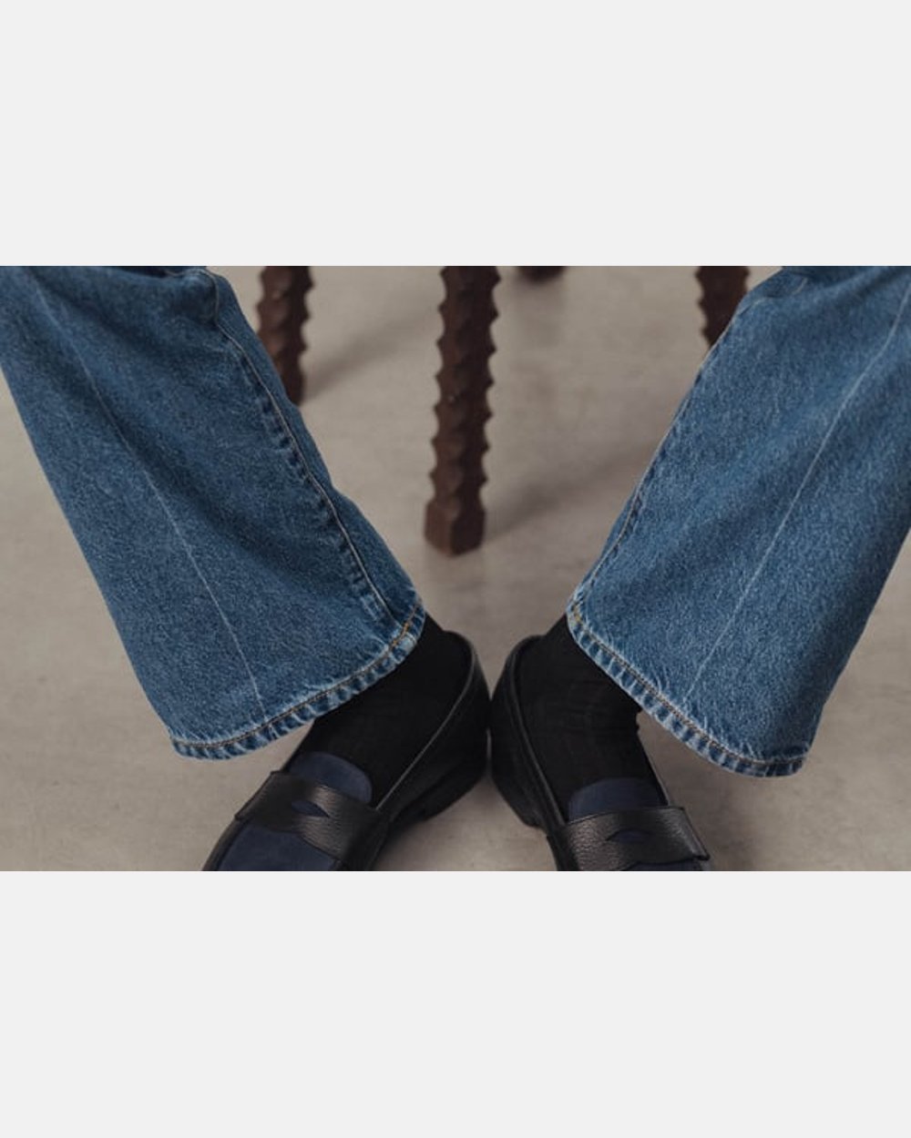 The Penny Loafer - Black Grain & Navy Suede
