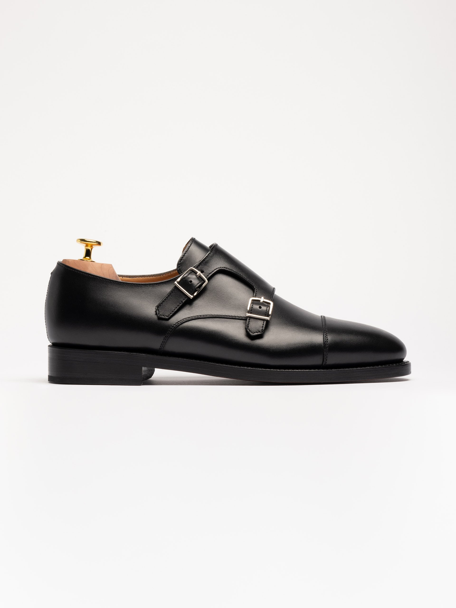 The Double Monkstrap - Black Calf