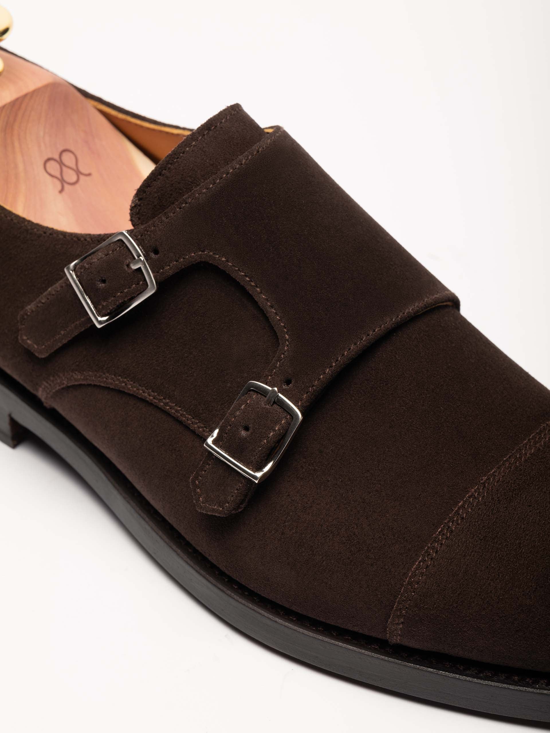 The Double Monkstrap - Brown Suede