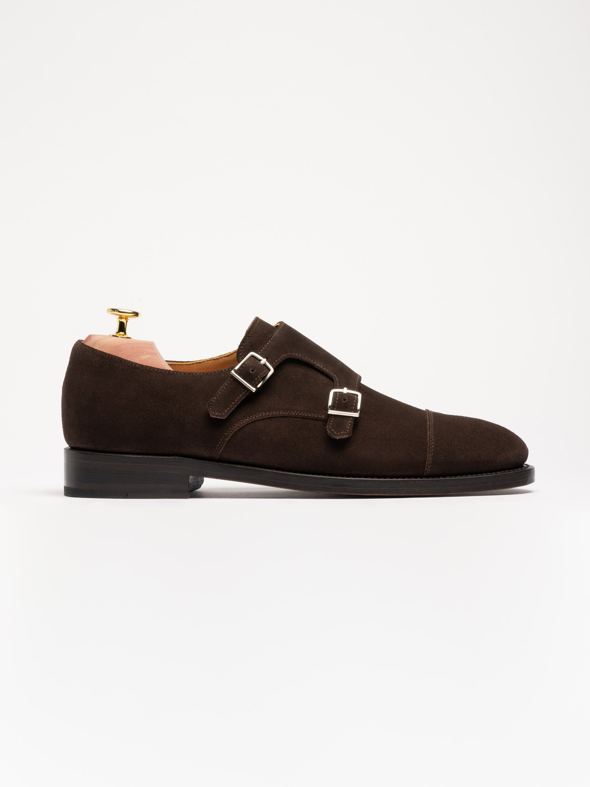 The Double Monkstrap - Brown Suede