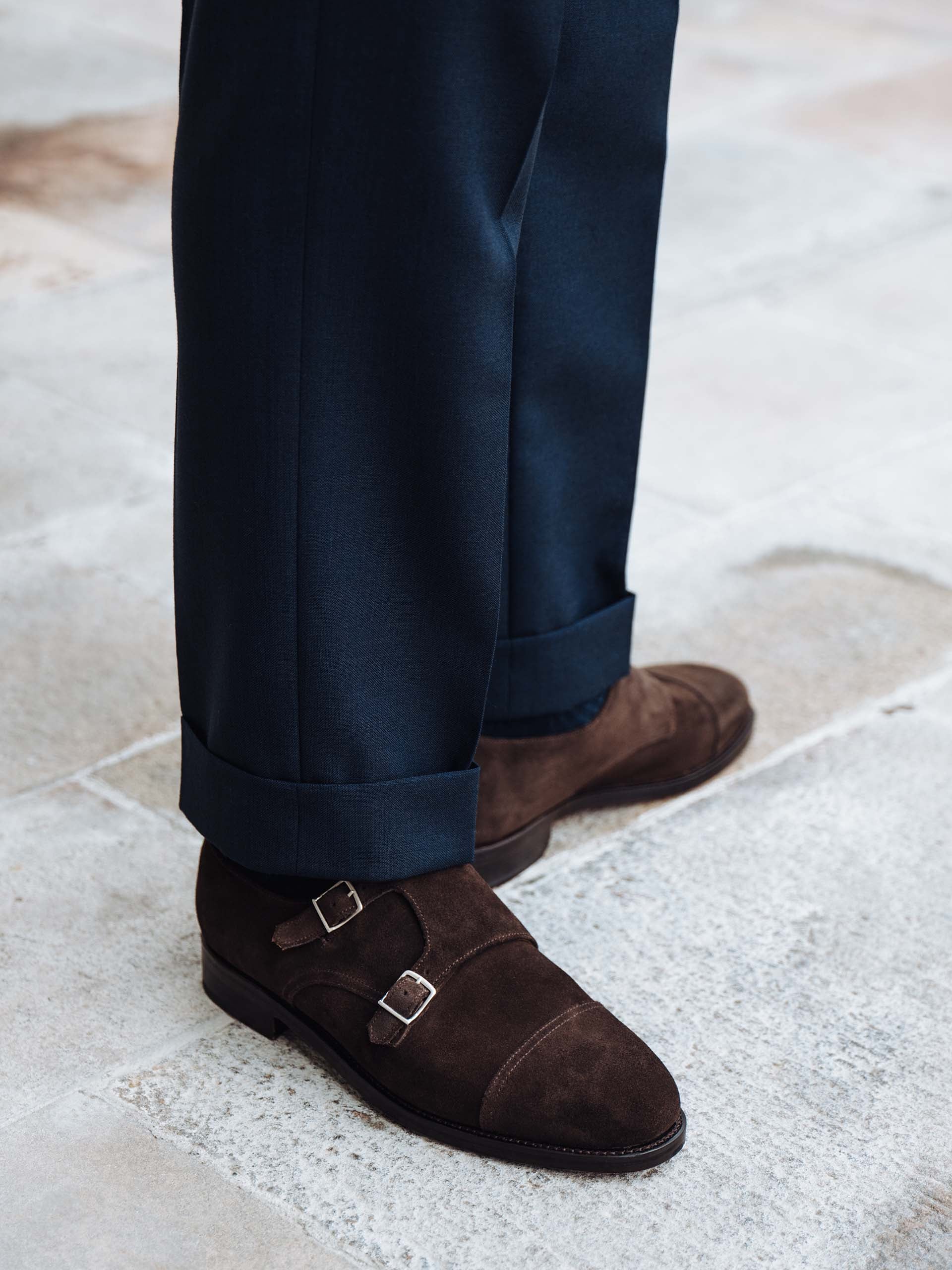 The Double Monkstrap - Brown Suede