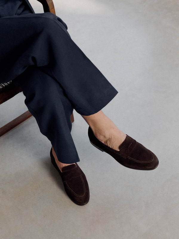 The Penny Loafer - Brown Suede - Unlined