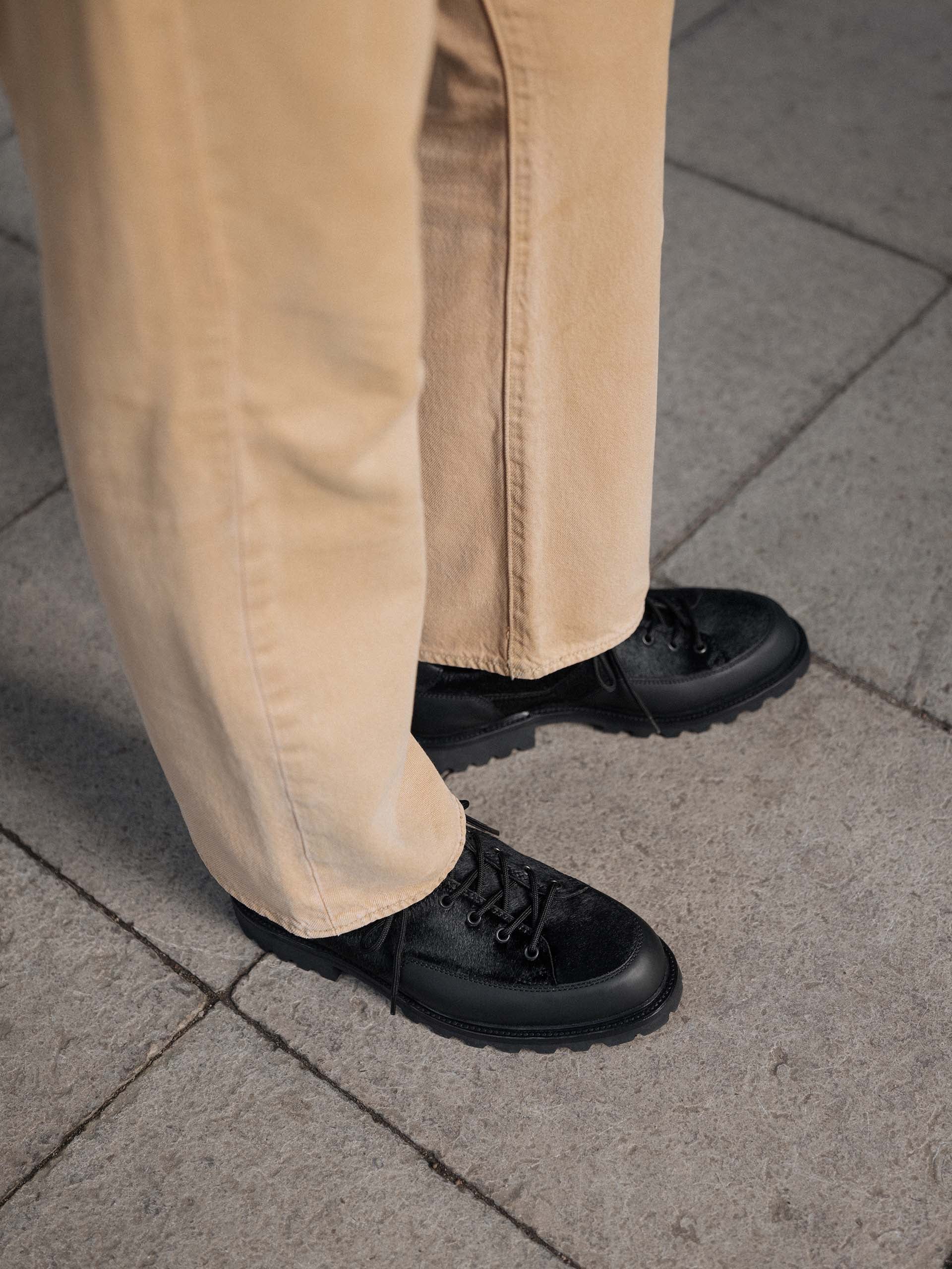 The Hybrid Hiker Sneaker - Black Pony Hair