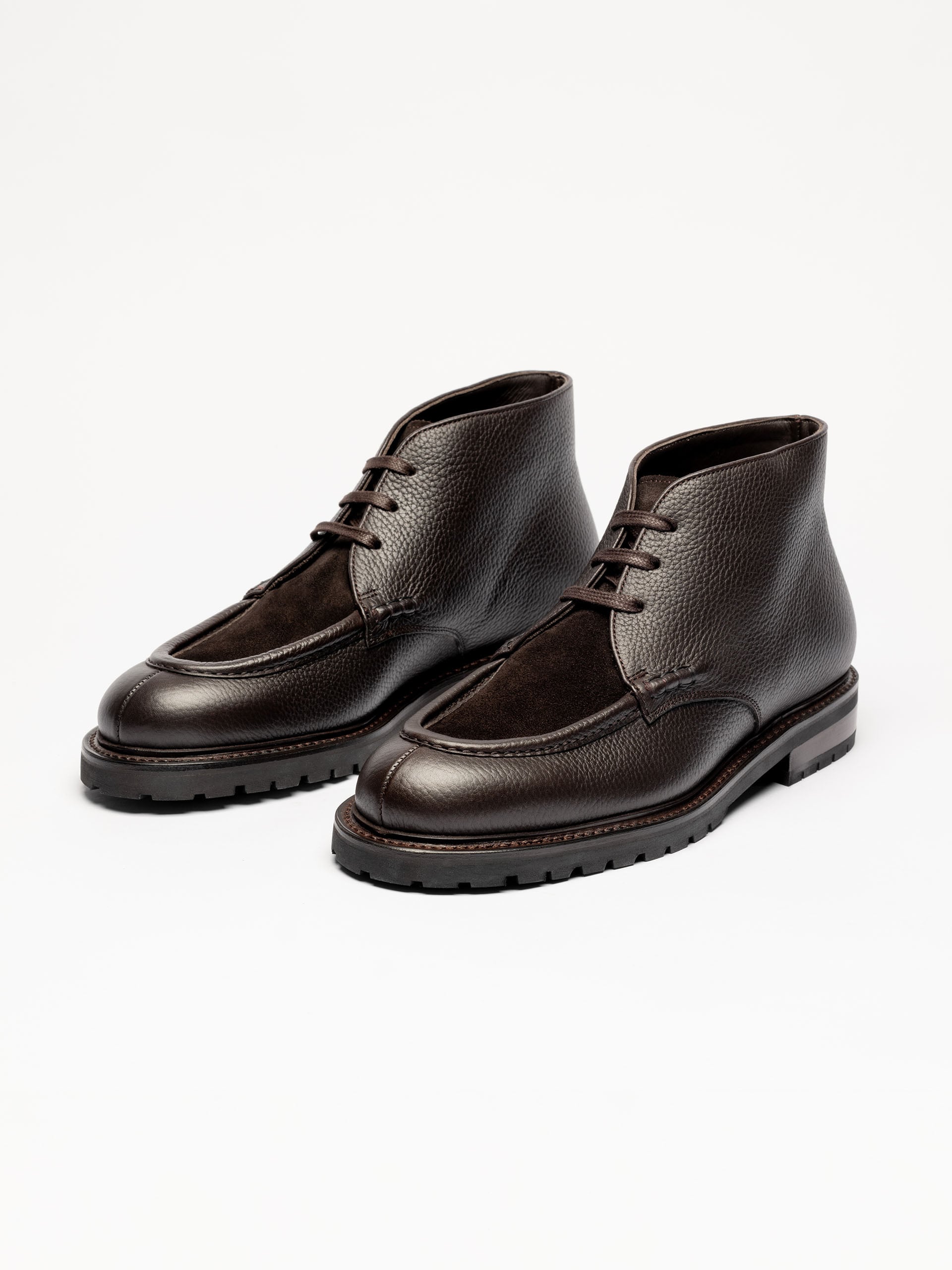 The Moc Toe Chukka - Brown Grain & Brown Suede