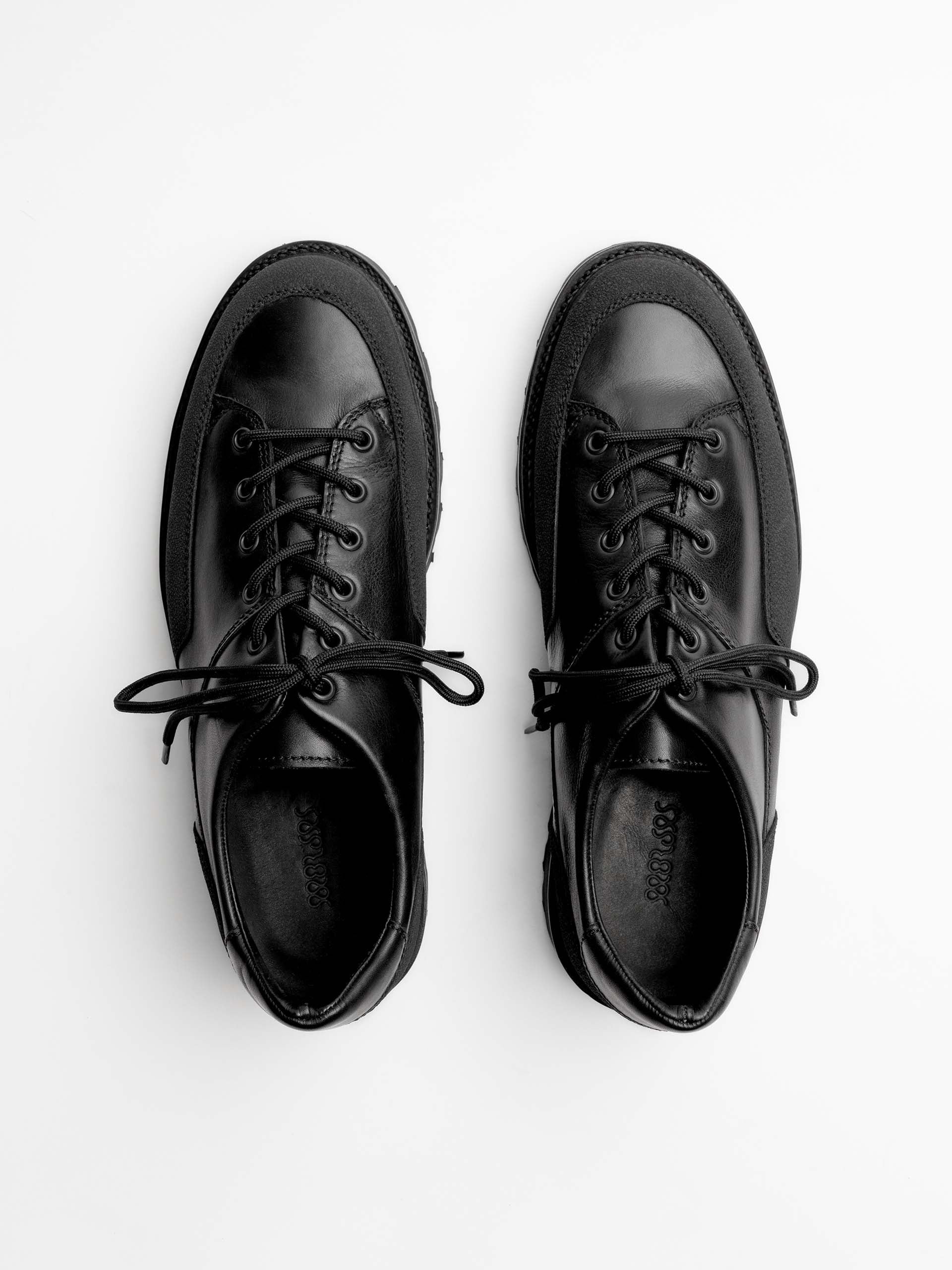 The Hybrid Hiker Sneaker - Black Leather