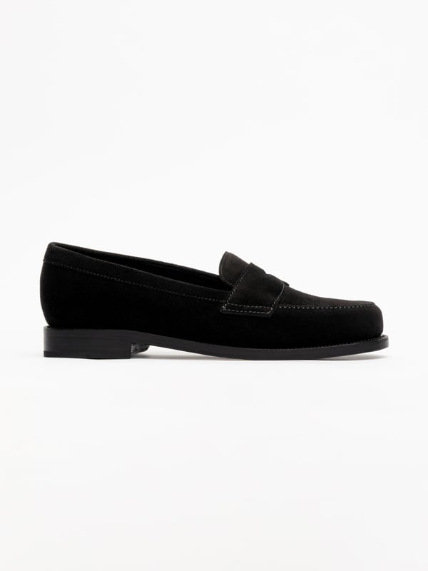 The Ivy Loafer - Black Suede
